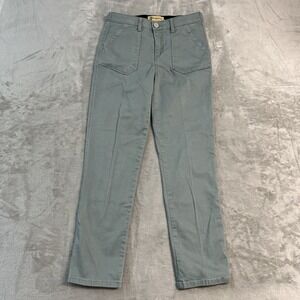 Democracy Ab Technology Straight Leg Pants Sage Green Womens 6 Stretch Casual